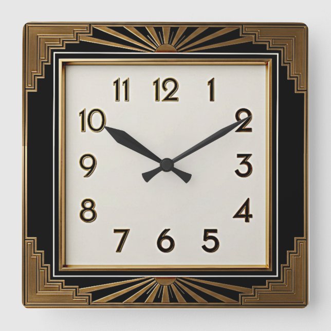 Horloge Carrée Art Déco (Recto)