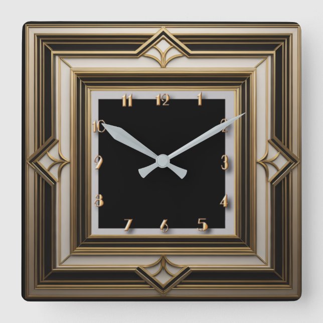 Horloge Carrée Art Déco (Recto)