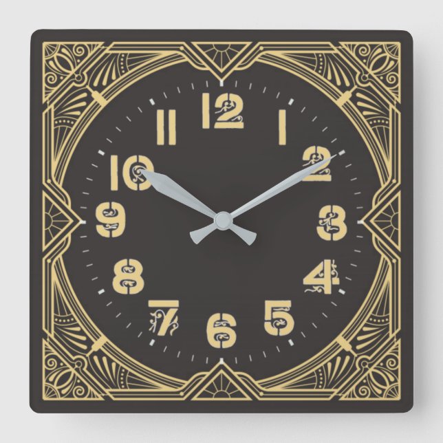 Horloge Carrée Art déco (Recto)