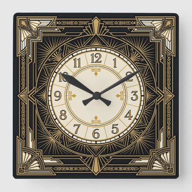 Horloge Carrée Art Déco (Recto)