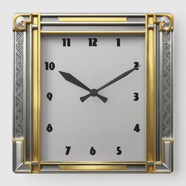 Horloge Carrée Art déco (Recto)