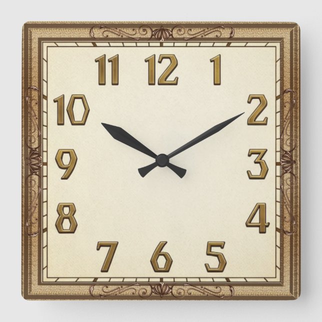 Horloge Carrée Art Déco (Recto)