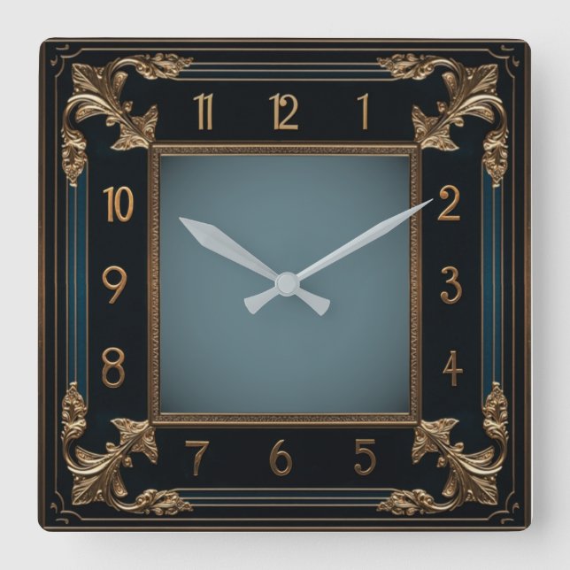 Horloge Carrée Art Déco (Recto)