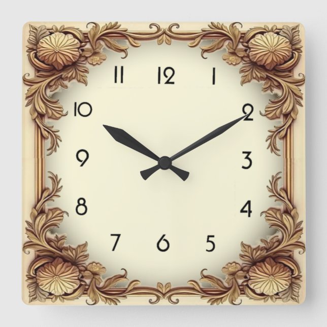 Horloge Carrée Art Déco (Recto)