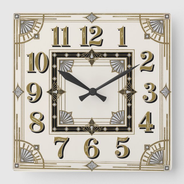Horloge Carrée Art Déco (Recto)