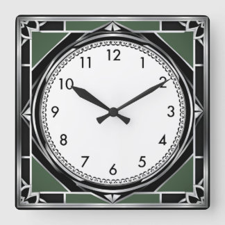 Horloge Carrée Art Déco Argent