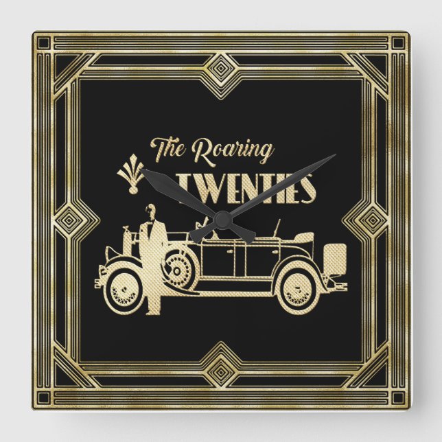 Horloge Carrée Art déco des années 20 1920 (Recto)