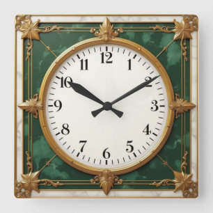 Horloge Carrée Art Déco élégant
