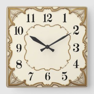Horloge Carrée Art Déco élégant