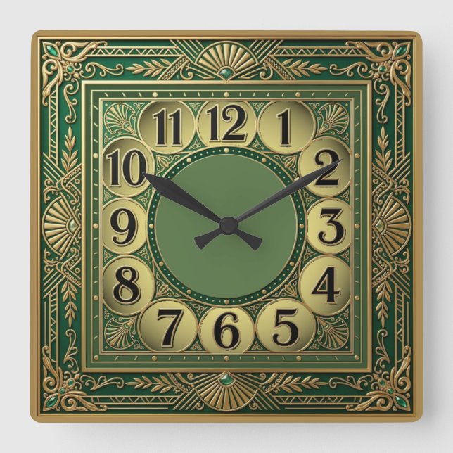 Horloge Carrée Art Déco Extra (Recto)