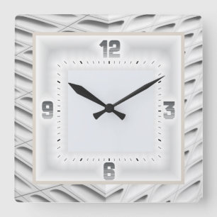 Horloge Carrée Art déco gris