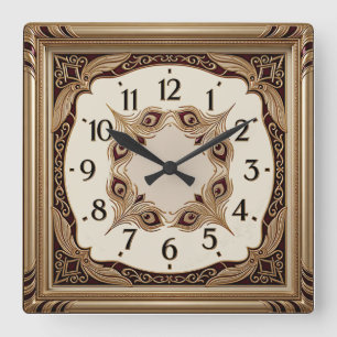 Horloge Carrée Art Déco Luxe