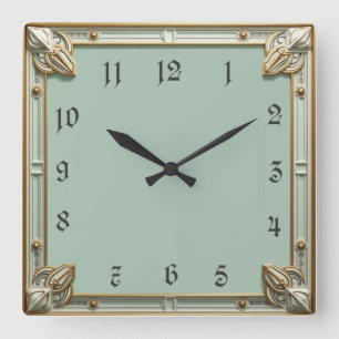 Horloge Carrée Art Déco Mint