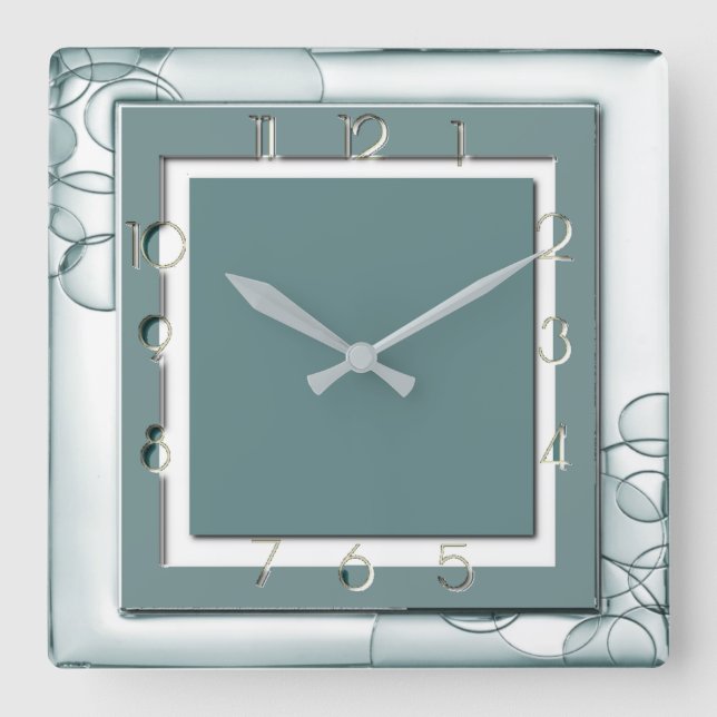 Horloge Carrée Art déco mint (Recto)
