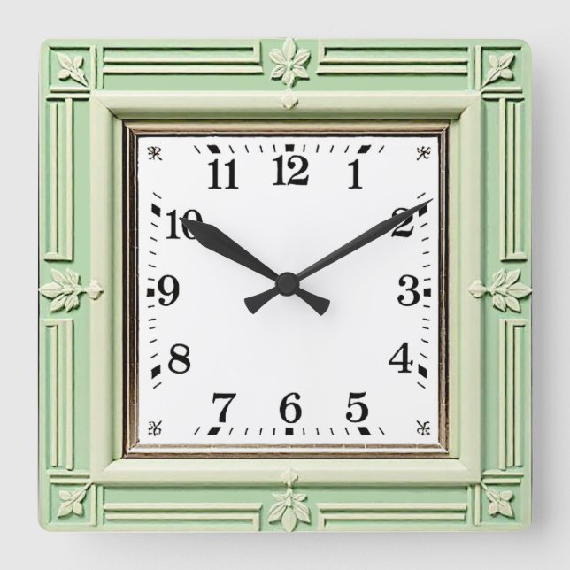 Horloge Carrée Art Déco Mint (Recto)