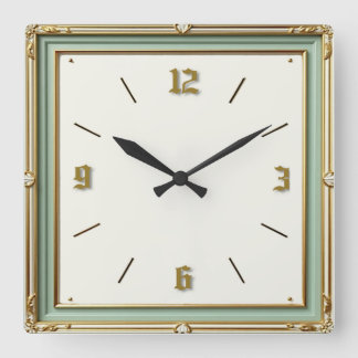 Horloge Carrée Art Deco Mint