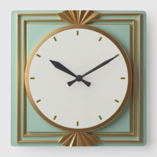 Horloge Carrée Art Déco Mint
