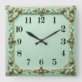 Horloge Carrée Art Deco Mint