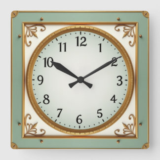 Horloge Carrée Art Deco Mint