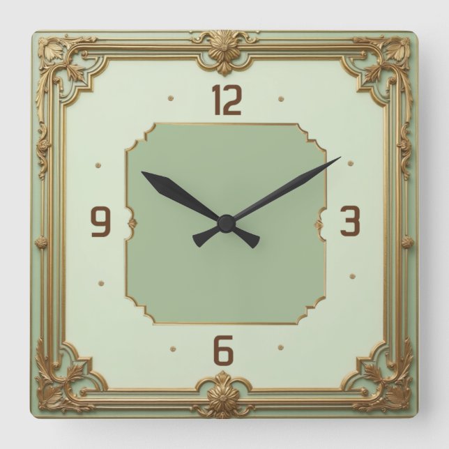 Horloge Carrée Art Deco Mint (Recto)