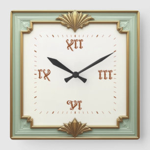 Horloge Carrée Art Déco Mint