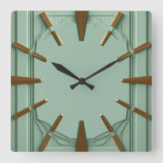 Horloge Carrée Art Deco Mint Elegant