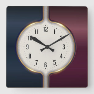 Horloge Carrée Art déco rond moderne