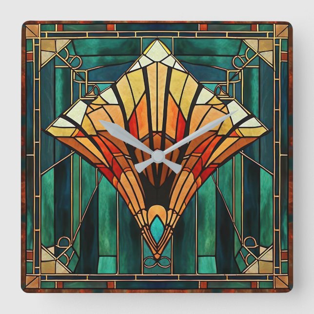 Horloge Carrée Art Deco Wall Clock (Recto)