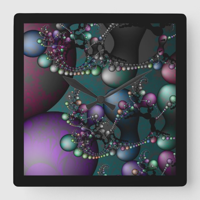 Horloge Carrée Art d'horloge de maths (Recto)