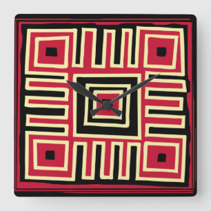 Horloge Carrée Art géométrique moderne Abstrait