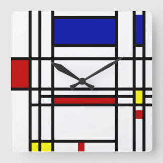 Horloge Carrée Art Moderne Mondrian
