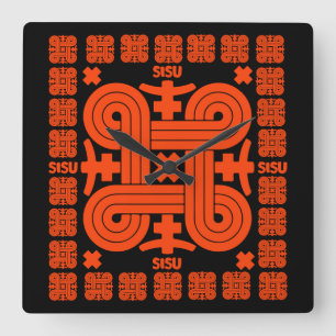 Horloge Carrée Art Sisu finlandais