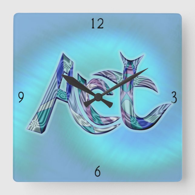 Horloge Carrée Art the Word Square Wall Clock (Recto)