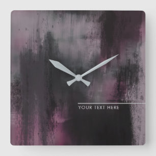 Horloge Carrée Artistic Fuchsia Moderne Abstrait