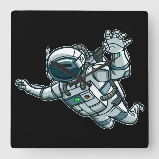 Horloge Carrée Astronaut Square Wall Clock (Recto)