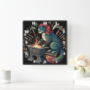 Horloge Carrée Atelier sur la fabrication d'armes à l'Imaginaire