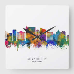 Horloge Carrée Atlantic City New Jersey Skyline