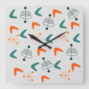 Horloge Carrée Atomic boomerangs