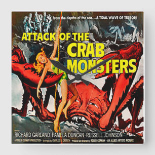 Horloge Carrée Attack Of The Crab Monsters Movie - Square Clock