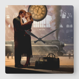 Horloge Carrée Au Revoir