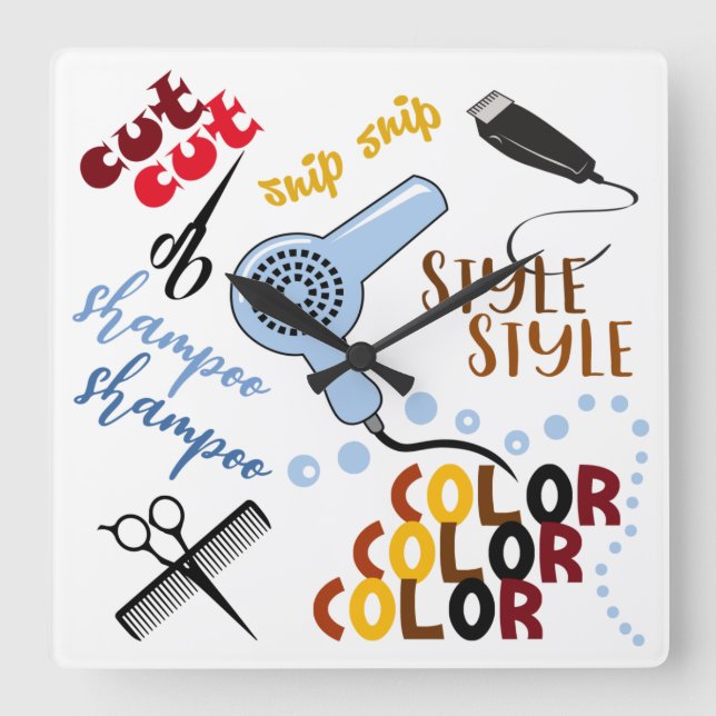 Horloge Carrée Au Salon Des Cheveux (Recto)