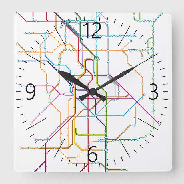 Horloge Carrée Aucune carte de transport de nom (Recto)