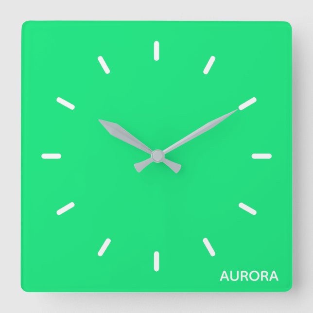 Horloge Carrée Aurora green color name (Recto)