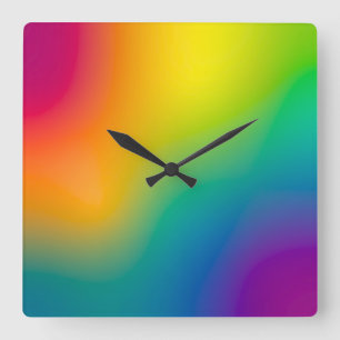 Horloge Carrée Aurore boréale