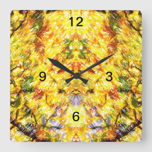 Horloge Carrée Automne Gold (Recto)