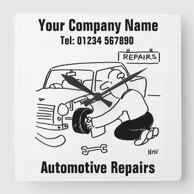 Horloge Carrée Automotive Repairs (Recto)