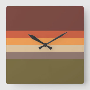 Horloge Carrée Autumn Colors - Red Orange Yellow Tan Green Brown