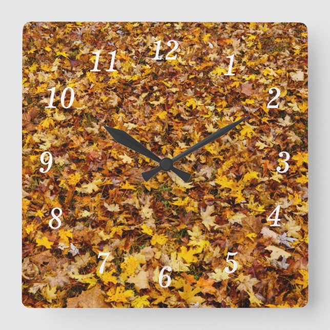 Horloge Carrée Autumn Leaves Abstract (Recto)