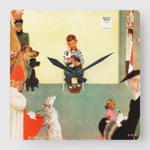 Horloge Carrée Aux Vets de Norman Rockwell