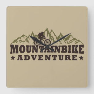 Horloge Carrée Aventure en VTT - Vélo de Montagne